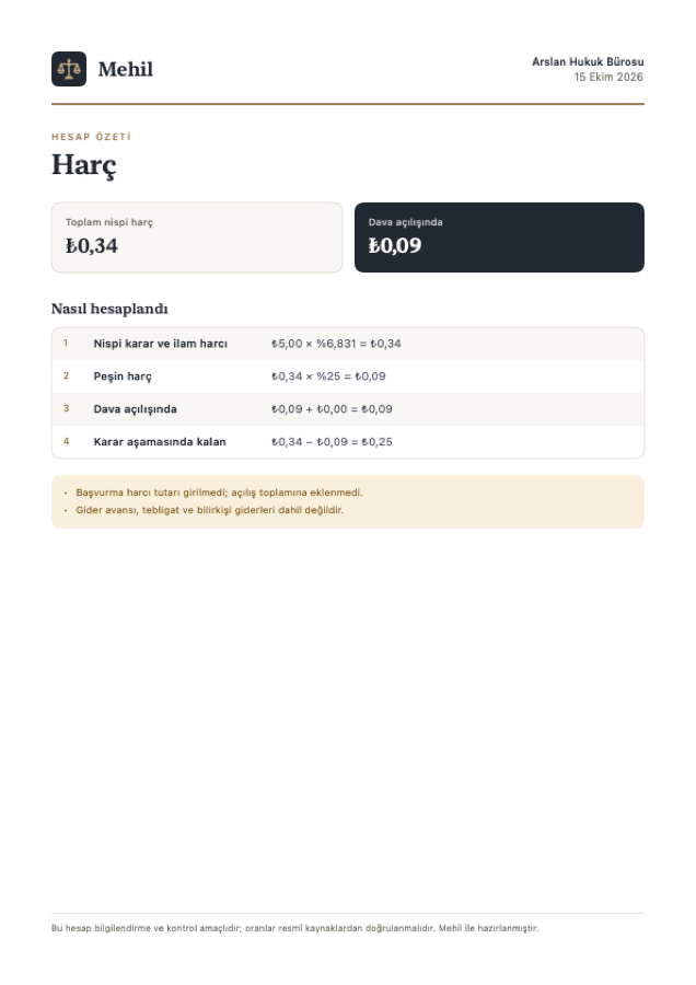 Hesap özeti PDF örneği